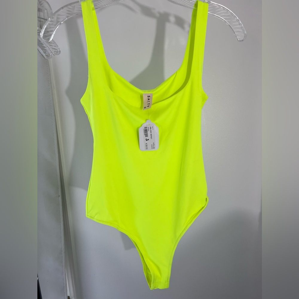 Neon Crew Neck Yellow Bodysuit